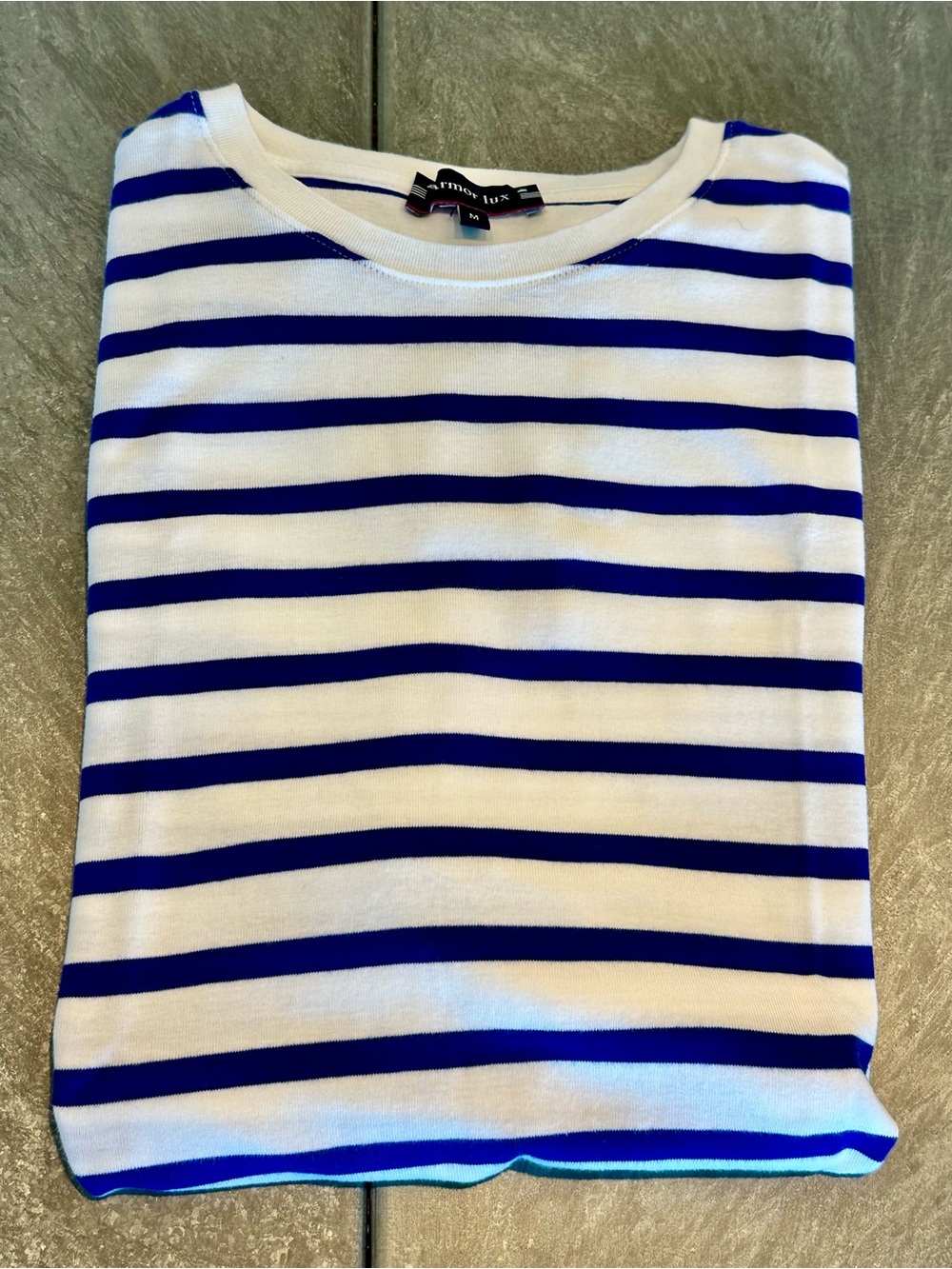 Armor Lux Stripe Crewneck Shirt - White & Blue
